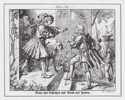 Franz von Sickingenin tervehdys Ulrich von Huttenille tekijältä Wilhelm Camphausen