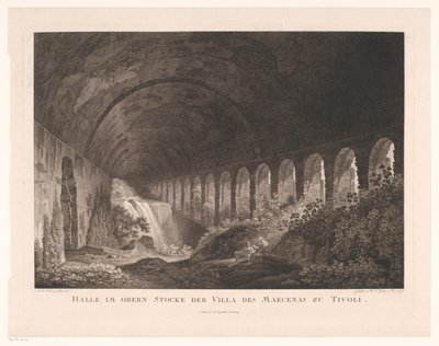 Ei Villa Maecenasin tallissa Tivolissa Tivolin Maecenas-huvilan yläkerran sali (otsikko esineessä) tekijältä Wilhelm Friedrich Gmelin
