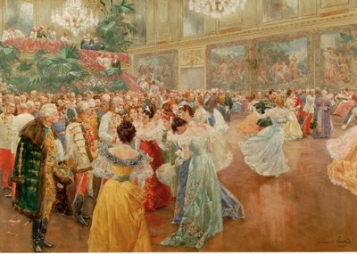 Hovipallo Redoutensaelessa, keisarillinen palatsi, Wien ... (akvarelli) tekijältä Wilhelm Gause
