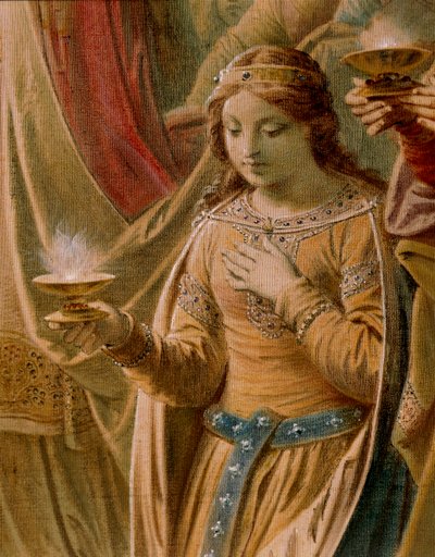 Graalin ihme, Lohengrin-saaga, Salon (öljy kankaalle) (yksityiskohta 419256) tekijältä Wilhelm Hauschild