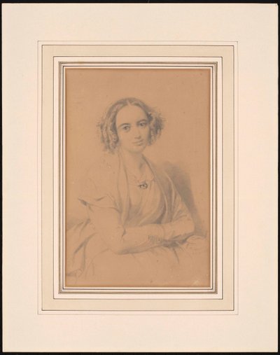 Säveltäjä Fanny Henselin muotokuva, os. Mendelssohn 1805-1847, 1847. tekijältä Wilhelm Hensel