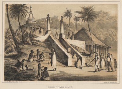 Buddhalainen temppeli, Ceylon, 1855 tekijältä Wilhelm Joseph Heine