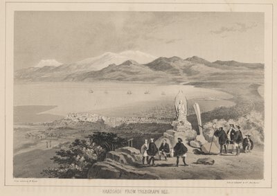 Hakodadi Telegraph Hilliltä, 1855 tekijältä Wilhelm Joseph Heine