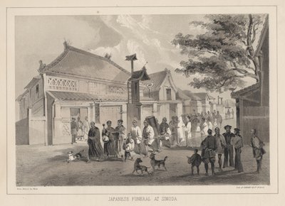 Japanilaiset hautajaiset Simodassa, 1855 tekijältä Wilhelm Joseph Heine