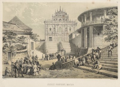 Jesuiittaluostari, Macao, 1855 tekijältä Wilhelm Joseph Heine