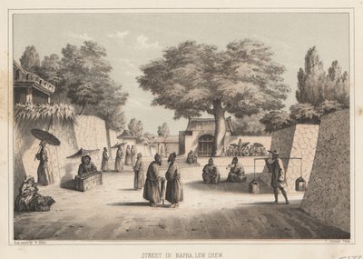 Street in Napha, Lew Chew, 1855 tekijältä Wilhelm Joseph Heine