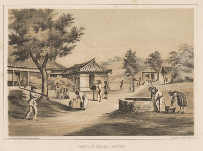 Temppeli Tumai, Lew Chew, 1855 tekijältä Wilhelm Joseph Heine