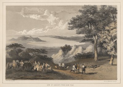 Näkymä Hakodadista Snow Peakistä, 1855 tekijältä Wilhelm Joseph Heine