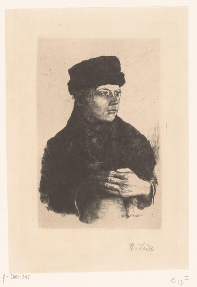 Maatilapoika kannulla tekijältä Wilhelm Maria Hubertus Leibl (signed by artist)