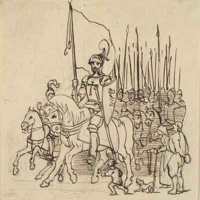 Holger Danske ratsastajiensa kärjessä tekijältä Wilhelm Marstrand