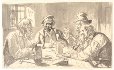 Korttipeli tavernan kellarissa tekijältä Wilhelm Marstrand