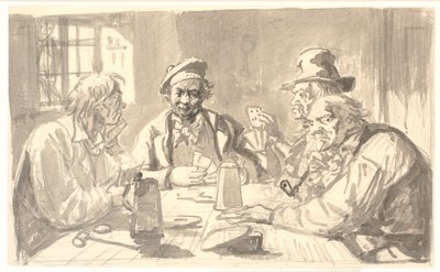 Korttipeli tavernan kellarissa tekijältä Wilhelm Marstrand