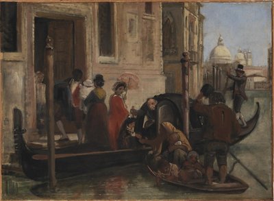 Laskeutuminen Venetsiaan. Kaukana S. Maria delle Salute tekijältä Wilhelm Marstrand