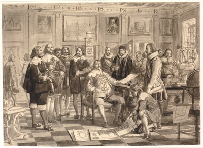 Pörssin suunnitelma esitetään Chr. 4. Rosenborgin yleisösalissa tekijältä Wilhelm Marstrand