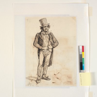 Tutkimus sunnuntaiasuun pukeutuneesta suutarista toisessa muodossa tekijältä Wilhelm Marstrand