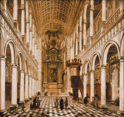 Antwerpenin jesuiittakirkon sisustus, 1668. tekijältä Wilhelm Schubert van Ehrenberg