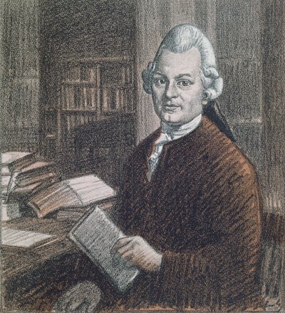 Gotthold Ephraim Lessingin (1729-81) muotokuva, kuvitus Simplicissimus-lehdestä tekijältä Wilhelm Schulz