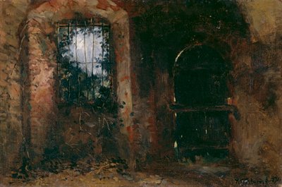 Kellarin ikkuna Heidelbergin linnassa tekijältä Wilhelm Trübner
