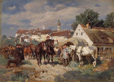 Hevosmessut (öljy kankaalle) tekijältä Wilhelm Velten