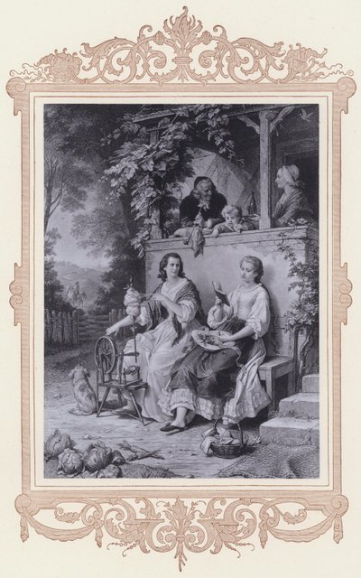 Friederike, totuus ja runous (litho) tekijältä Wilhelm von (after) Kaulbach