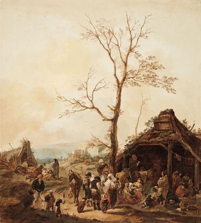 Kerjäläinen kaupungin luona tekijältä Wilhelm von Kobell