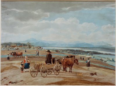 Maatalousyrittäjän kärryt Pre-Alpeilla tekijältä Wilhelm von Kobell