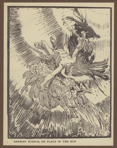 Saksalainen Icarus eli paikka auringossa (litho) tekijältä Will Dyson
