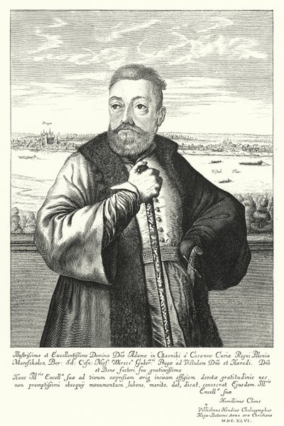 Adam Kazanowski, puolalais-liettualainen aatelismies (kaiverrus) tekijältä Willem (c.1597 1660) Hondius