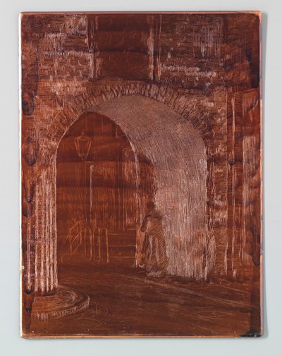 Vankilan portti Haagissa ennen kunnostusta tekijältä Willem Adrianus Grondhout (signed by artist)