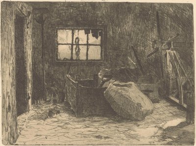 Navetan sisätilat tekijältä Willem Adrianus Grondhout (signed by artist)