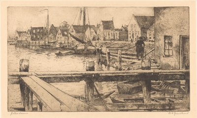 Volendam (alkuperäinen nimi esineessä) tekijältä Willem Adrianus Grondhout (signed by artist)