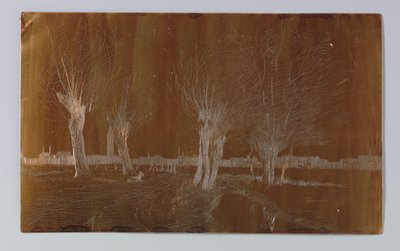 Pajuja ojalla Binckhorstlaanissa Haagissa tekijältä Willem Adrianus Grondhout (signed by artist)