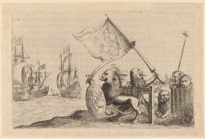 Lionit suojelevat Yhdistyneiden maakuntien puutarhaa, 1634. tekijältä Willem Basse