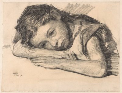 Liesbeth tai Dora Arntzenius lapsena toiselle kädelle nojaten tekijältä Willem Bastiaan Tholen