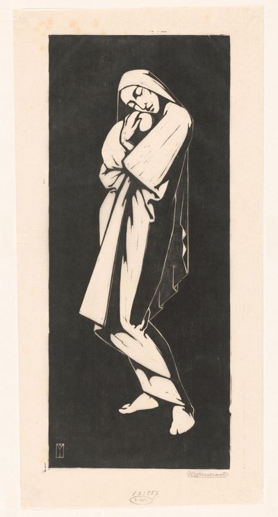 Nainen lapsen kanssa tekijältä Willem Bernardus IJzerdraat (signed by artist)
