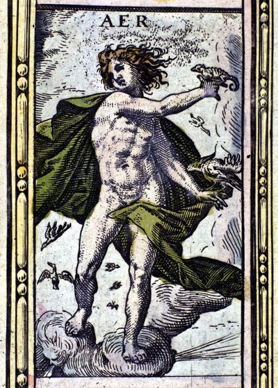 Ilma, yksi neljästä elementistä, jotka on esitetty Amsterdamissa vuonna 1655 painetussa W. Blaeun Atlasissa. tekijältä Willem Blaeu