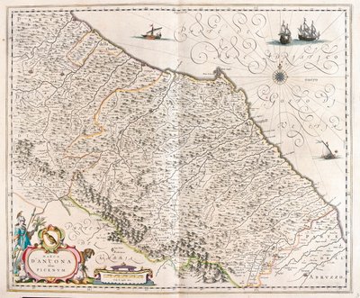 Ancona, Marche, Italia, teoksessa "Theatrum Orbis Terrarum, sive Atlas Novus", Willem Blaeu, Amsterdam. tekijältä Willem Blaeu