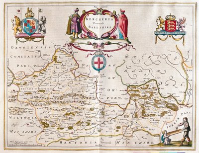Berkshire, teoksessa "Theatrum Orbis Terrarum, sive Atlas Novus", Willem Blaeu, Amsterdam. tekijältä Willem Blaeu