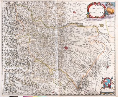 Bologna, Italia, Willem Blaeun "Theatrum Orbis Terrarum, sive Atlas Novus", Amsterdam. tekijältä Willem Blaeu