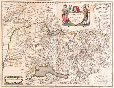 Brescia, Crema, Italia, teoksessa "Theatrum Orbis Terrarum, sive Atlas Novus", Willem Blaeu, Amsterdam. tekijältä Willem Blaeu