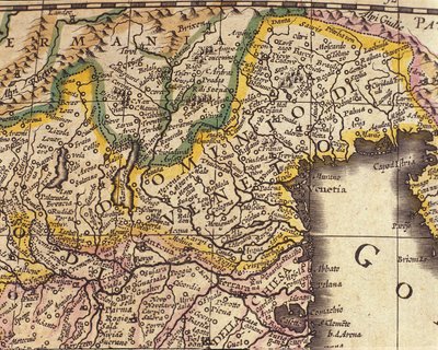 Kartta Veneton alueesta, Italiasta. William Blaeun atlas (1571-1638) tekijältä Willem Blaeu