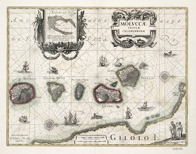 Molukkien kartta, Indonesia tekijältä Willem Blaeu