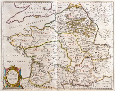 Muinaisen Ranskan maat, teoksessa "Theatrum Orbis Terrarum, sive Atlas Novus", Willem Blaeu, Amsterdam. tekijältä Willem Blaeu