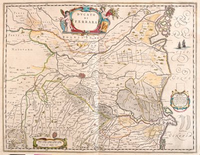 Ferrara, Italia, Willem Blaeun teoksessa "Theatrum Orbis Terrarum, sive Atlas Novus", Amsterdam. tekijältä Willem Blaeu