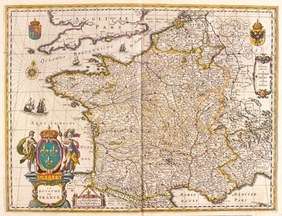 Ranska, Willem Blaeun teoksessa "Theatrum Orbis Terrarum, sive Atlas Novus", Amsterdam. tekijältä Willem Blaeu