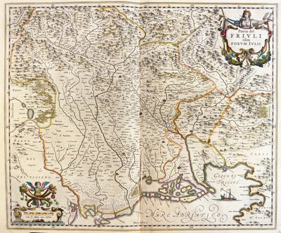 Friuli Venezia Giulia, Italia, Willem Blaeun teoksessa "Theatrum Orbis Terrarum, sive Atlas Novus", Amsterdam. tekijältä Willem Blaeu