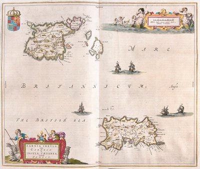 Garnsey - jersey-saaret, Willem Blaeun teoksessa "Theatrum Orbis Terrarum, sive Atlas Novus", Amsterdam. tekijältä Willem Blaeu