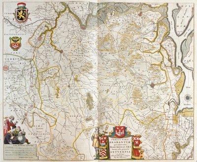 Saksa, Belgia ja Flandria, teoksessa "Theatrum Orbis Terrarum, sive Atlas Novus", Willem Blaeu, Amsterdam. tekijältä Willem Blaeu