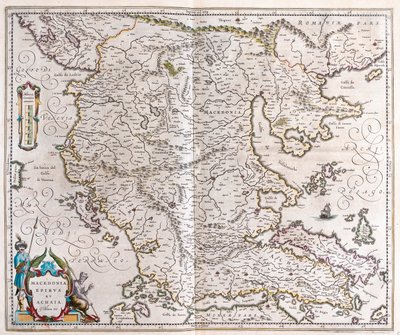 Kreikka, Makedonia, Albania, Willem Blaeun teoksessa "Theatrum Orbis Terrarum, sive Atlas Novus", Amsterdam. tekijältä Willem Blaeu
