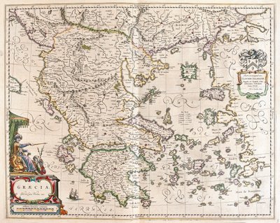 Kreikka, Willem Blaeun teoksessa "Theatrum Orbis Terrarum, sive Atlas Novus", Amsterdam. tekijältä Willem Blaeu